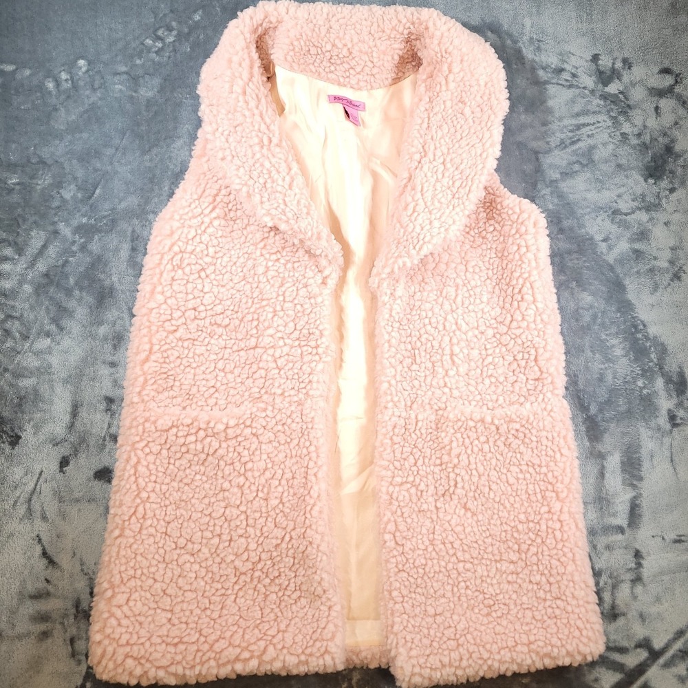 BETSEY JOHNSON Pheobe‎ Bohemian Faux Fur Vest - Size M/L Pink